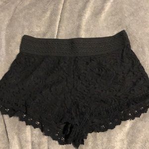 Black lace shorts